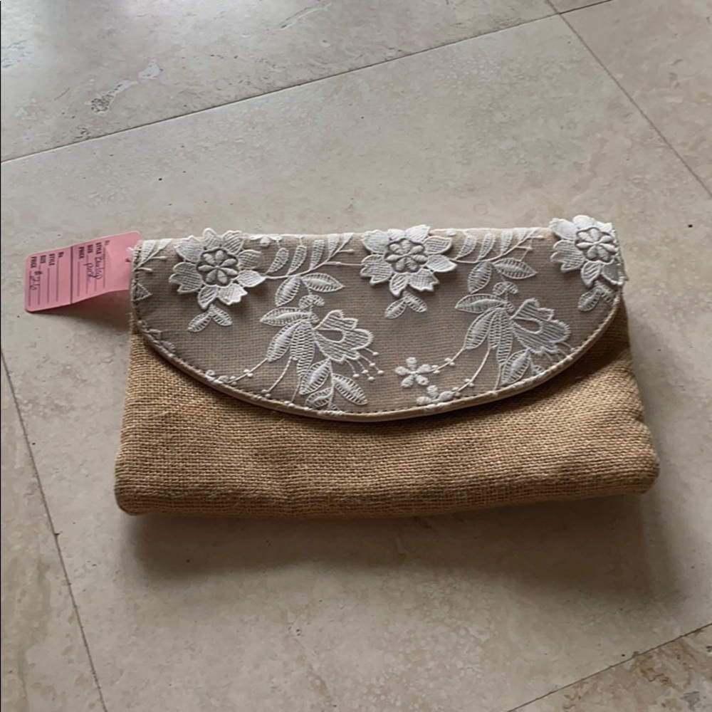 Boutique Bought Burlap Purse